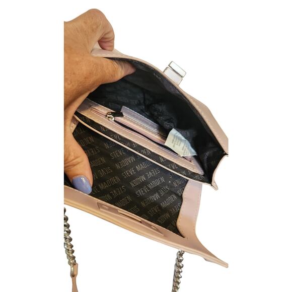Steve Madden Pale Pink Studded Crossbody Bag | Faux Leather | Adjustable Strap - Picture 2 of 4
